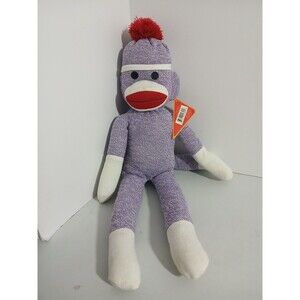 Plushland  Sock Monkey Stuffed Purple Heather 20" 2012 New With Tags